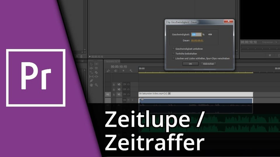 Adobe Premiere Zeitlupe & Zeitraffer | Tutorial: Vorschaubild zum YouTube-Tutorial von TechnikShavo