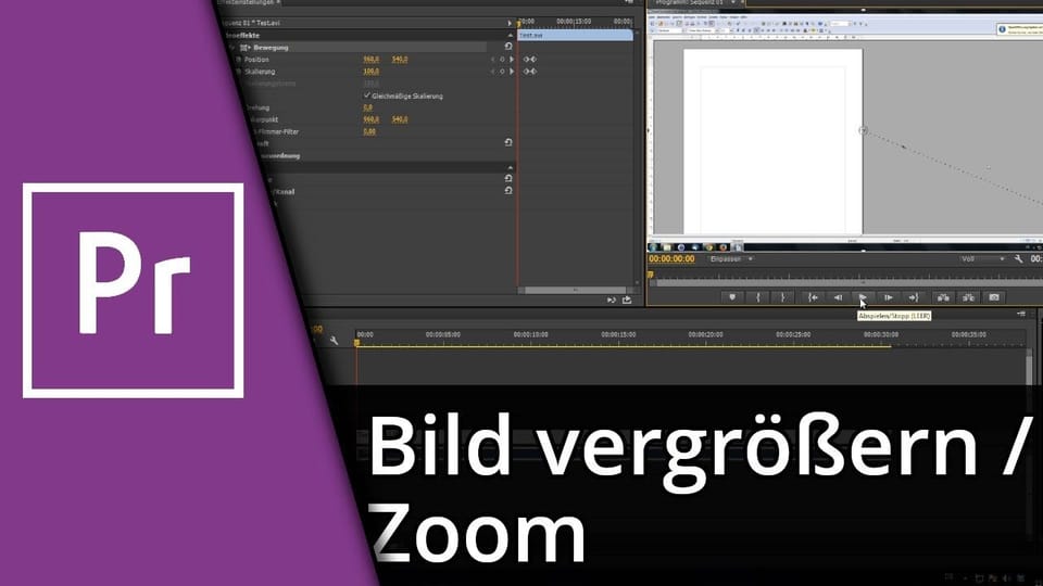 Adobe Premiere Zoom / Bildausschnitt vergrößern | Tutorial: Vorschaubild zum YouTube-Tutorial von TechnikShavo
