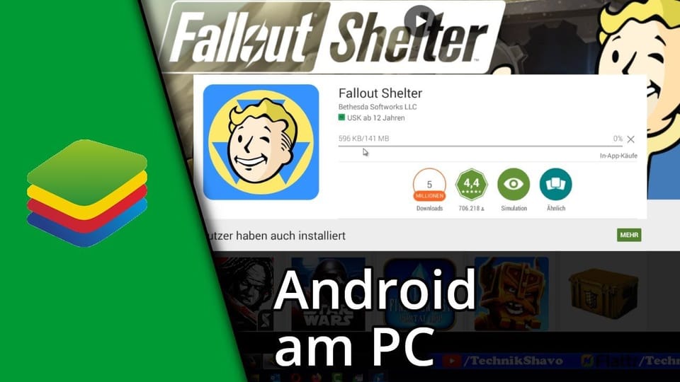 Android am PC nutzen mit BlueStacks | Tutorial: Vorschaubild zum YouTube-Tutorial von TechnikShavo