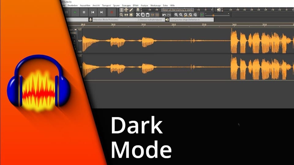 Audacity Dark Theme / Audacity Dark Mode | Tutorial: Vorschaubild zum YouTube-Tutorial von TechnikShavo