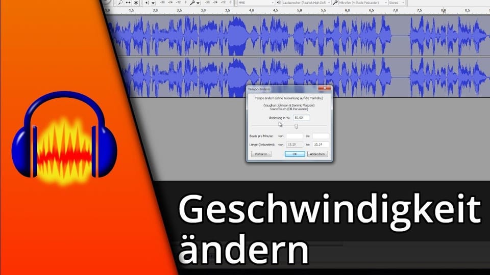 Audacity Geschwindigkeit ändern (langsamer / schneller) | Tutorial: Vorschaubild zum YouTube-Tutorial von TechnikShavo
