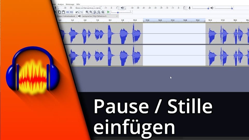 Audacity Pause einfügen / Stille einfügen | Tutorial: Vorschaubild zum YouTube-Tutorial von TechnikShavo