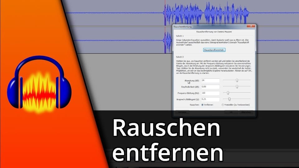 Audacity Rauschen entfernen / Rauschentfernung | Tutorial: Vorschaubild zum YouTube-Tutorial von TechnikShavo