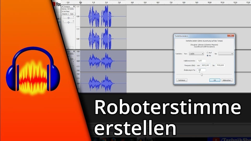 Audacity Roboterstimme erstellen / Computerstimme | Tutorial: Vorschaubild zum YouTube-Tutorial von TechnikShavo