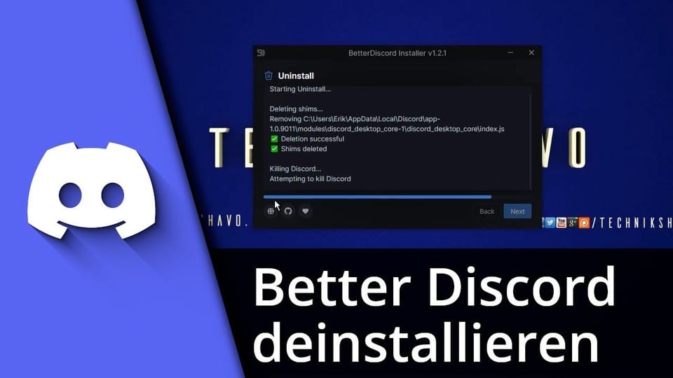 Better Discord deinstallieren: Vorschaubild zum YouTube-Tutorial von TechnikShavo