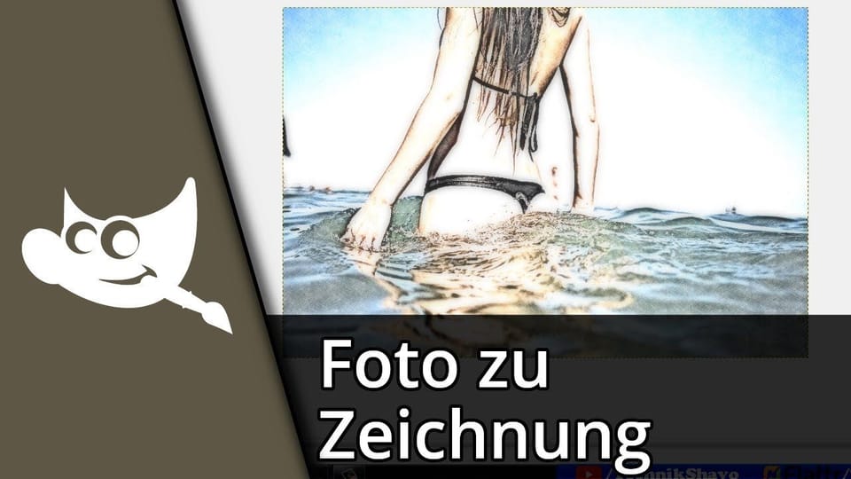 Bild in Zeichnung umwandeln mit Gimp | Tutorial: Vorschaubild zum YouTube-Tutorial von TechnikShavo