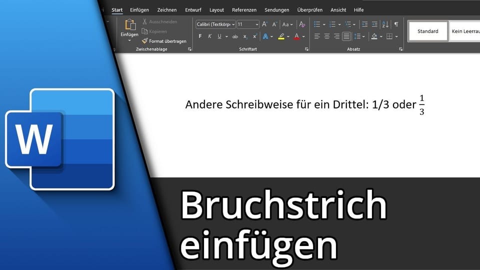 Bruch in Word einfügen | Tutorial: Vorschaubild zum YouTube-Tutorial von TechnikShavo