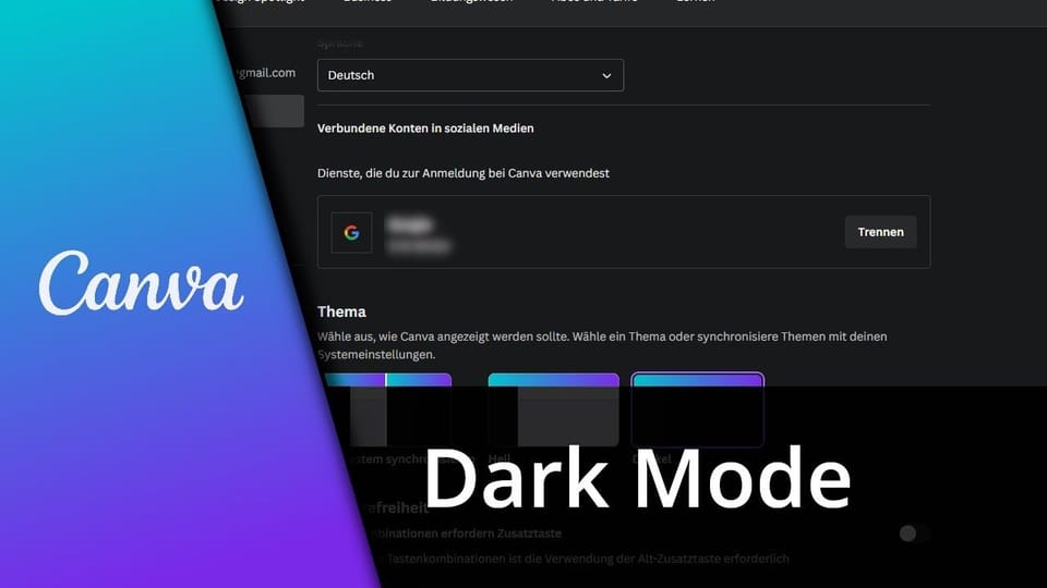 Canva Dark Mode: Vorschaubild zum YouTube-Tutorial von TechnikShavo
