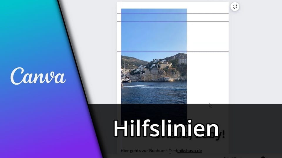 Canva Hilfslinien anzeigen: Vorschaubild zum YouTube-Tutorial von TechnikShavo