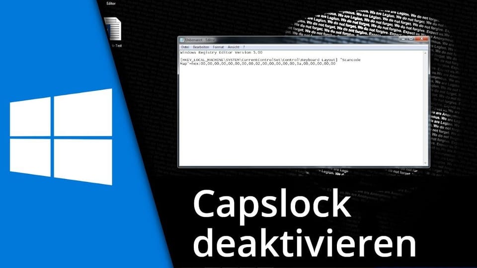 Capslock deaktivieren in Windows | Tutorial: Vorschaubild zum YouTube-Tutorial von TechnikShavo