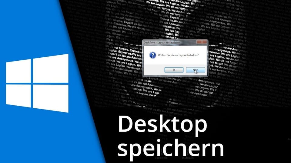Desktop speichern / Anordnung speichern & laden | Tutorial: Vorschaubild zum YouTube-Tutorial von TechnikShavo