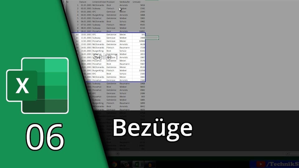 Excel lernen #06 | Absoluter und relativer Bezug | Excel Tutorial: Vorschaubild zum YouTube-Tutorial von TechnikShavo