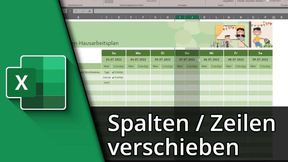 Excel Spalten verschieben / Zeilen verschieben | Tutorial: Vorschaubild zum YouTube-Tutorial von TechnikShavo