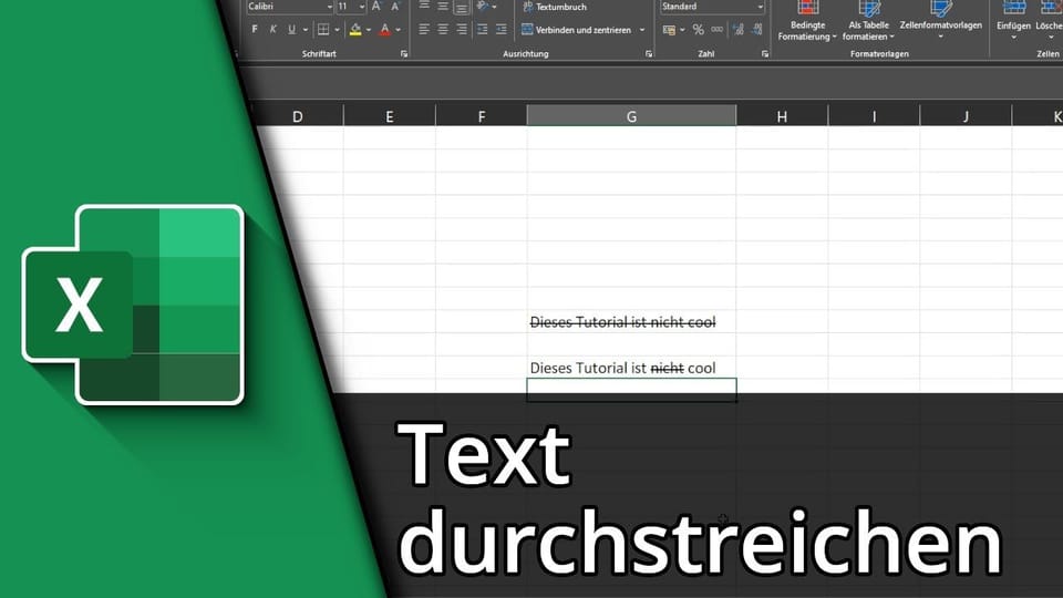 Excel Text durchstreichen in nur 4 Schritten (+ Shortcut) | Tutorial: Vorschaubild zum YouTube-Tutorial von TechnikShavo