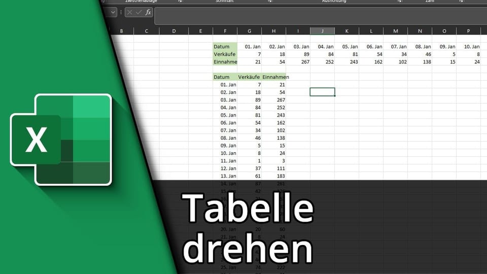 Excel transponieren / Excel Tabelle drehen | Tutorial: Vorschaubild zum YouTube-Tutorial von TechnikShavo