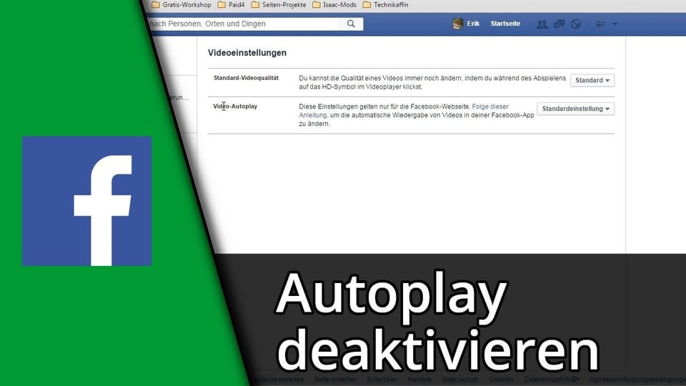 Facebook Autoplay deaktivieren | Tutorial: Vorschaubild zum YouTube-Tutorial von TechnikShavo