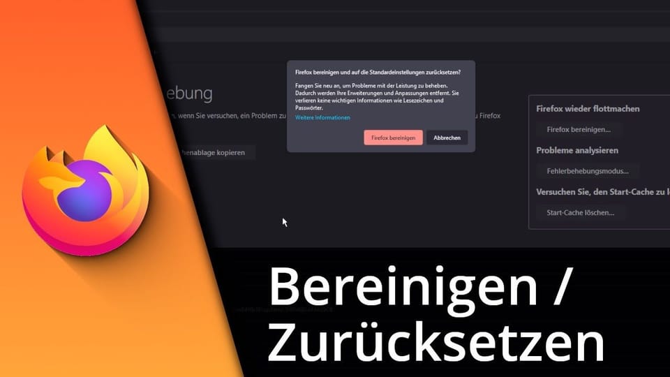 Firefox bereinigen / Firefox zurücksetzen | Tutorial: Vorschaubild zum YouTube-Tutorial von TechnikShavo
