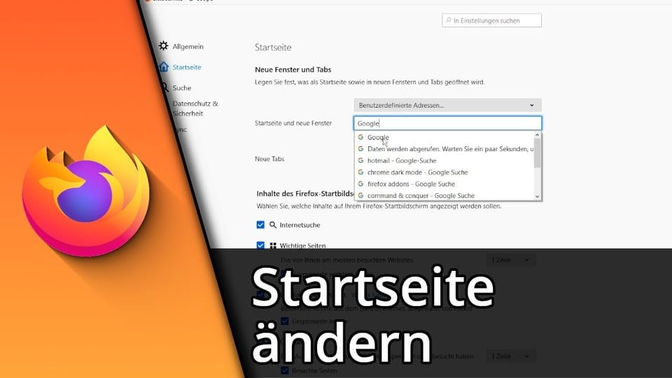 Firefox Startseite festlegen: Vorschaubild zum YouTube-Tutorial von TechnikShavo