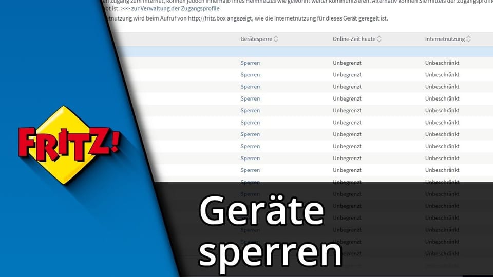 FritzBox Geräte sperren | Tutorial: Vorschaubild zum YouTube-Tutorial von TechnikShavo