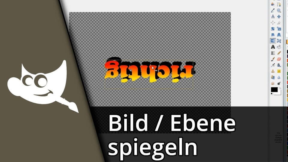 Gimp Bild spiegeln (Ebene / Text) | Tutorial: Vorschaubild zum YouTube-Tutorial von TechnikShavo