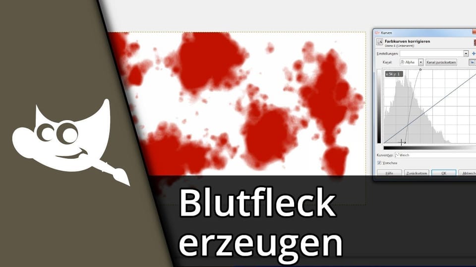 Gimp Blut / Blutfleck erstellen | Tutorial: Vorschaubild zum YouTube-Tutorial von TechnikShavo