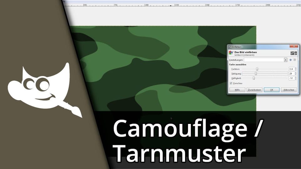 Gimp Camouflage erstellen / Tarnmuster | Tutorial: Vorschaubild zum YouTube-Tutorial von TechnikShavo