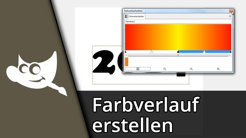 Gimp Farbverlauf erstellen, bearbeiten & anwenden | Tutorial: Vorschaubild zum YouTube-Tutorial von TechnikShavo