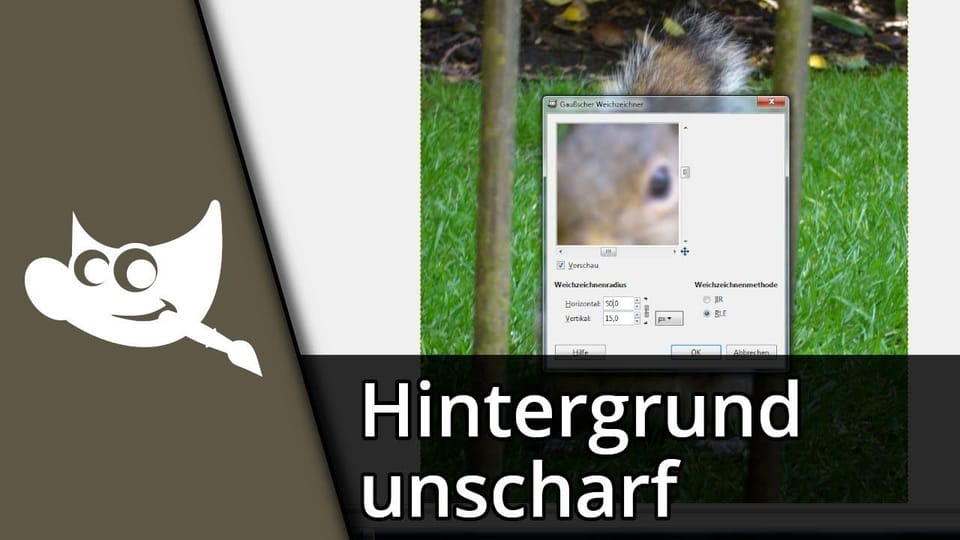 Gimp Hintergrund unscharf machen / weichzeichnen | Tutorial: Vorschaubild zum YouTube-Tutorial von TechnikShavo