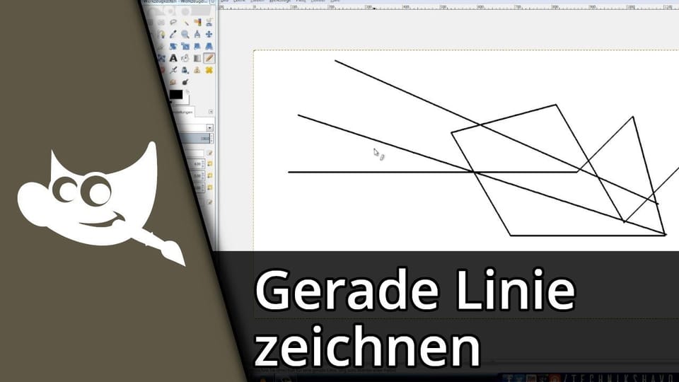 Gimp Linie zeichnen ohne Werkzeug | Tutorial: Vorschaubild zum YouTube-Tutorial von TechnikShavo