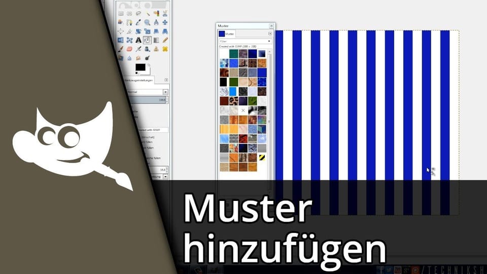 Gimp Muster hinzufügen | Tutorial: Vorschaubild zum YouTube-Tutorial von TechnikShavo