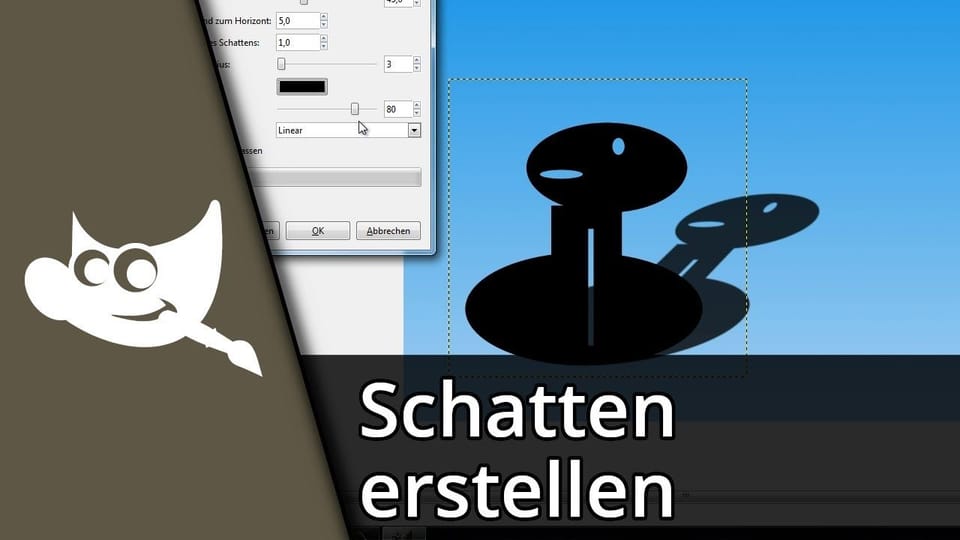 Gimp Schatten erstellen / Schrift Schatten | Tutorial: Vorschaubild zum YouTube-Tutorial von TechnikShavo