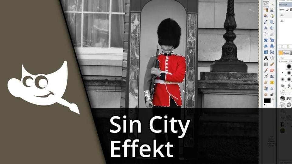 Gimp Sin City Effekt / Schwarz Weiß mit einer Farbe | Tutorial: Vorschaubild zum YouTube-Tutorial von TechnikShavo