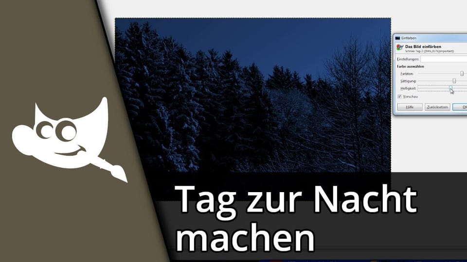 Gimp Tag zur Nacht machen | Tutorial: Vorschaubild zum YouTube-Tutorial von TechnikShavo