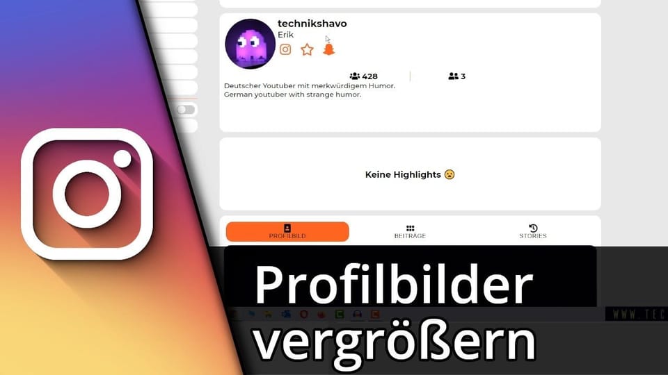 Instagram Profilbild vergrößern und zoomen: Vorschaubild zum YouTube-Tutorial von TechnikShavo