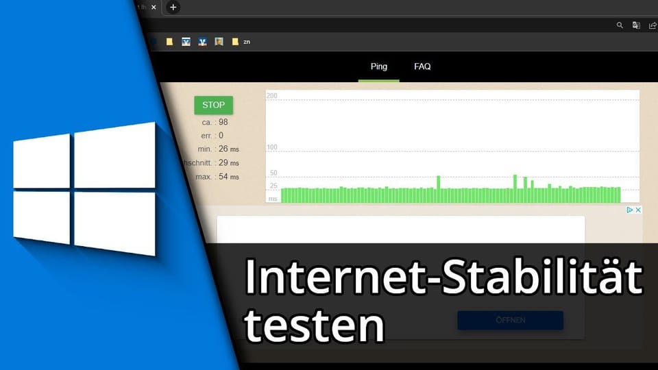 Internet Stabilität testen – Mit cmd-Befehl oder Online-Tool: Vorschaubild zum YouTube-Tutorial von TechnikShavo