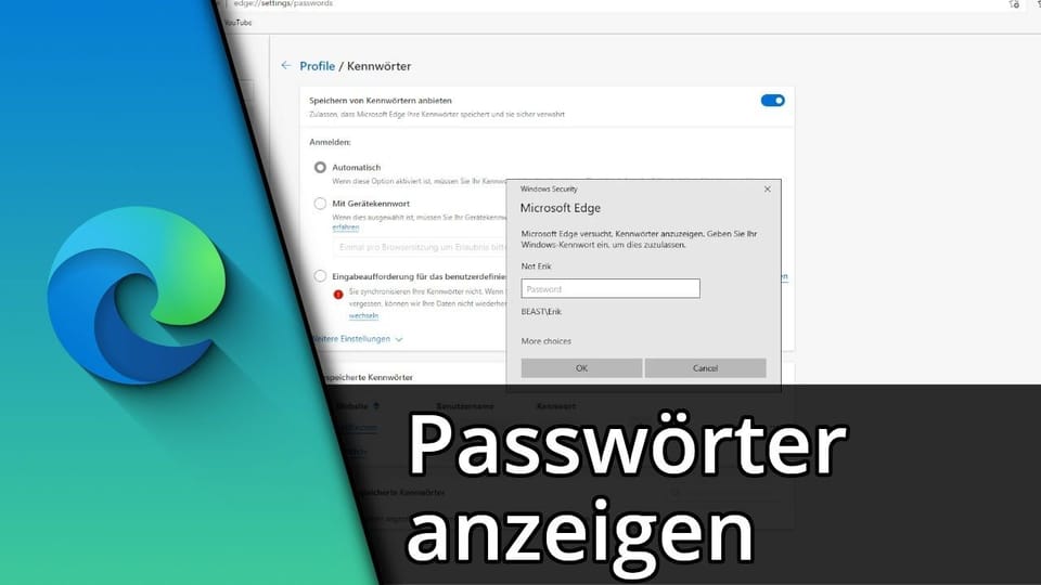 Edge Passwörter anzeigen / exportieren / importieren | Tutorial: Vorschaubild zum YouTube-Tutorial von TechnikShavo