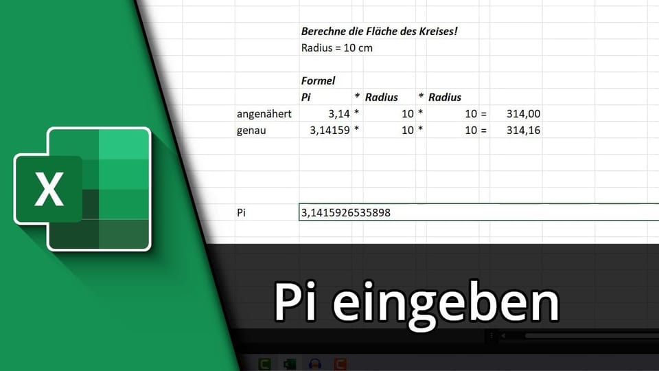 Mit Pi in Excel rechnen | Tutorial: Vorschaubild zum YouTube-Tutorial von TechnikShavo