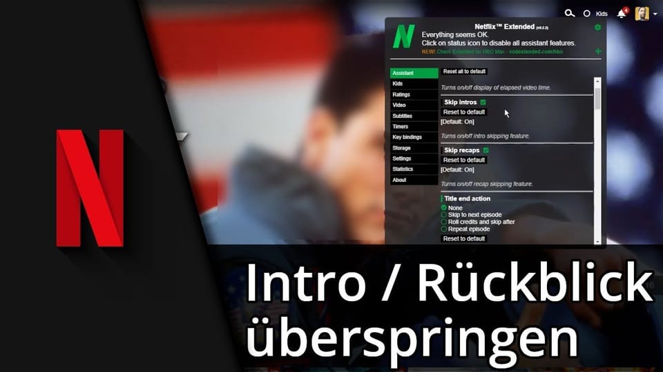 Netflix Intro automatisch überspringen: Vorschaubild zum YouTube-Tutorial von TechnikShavo