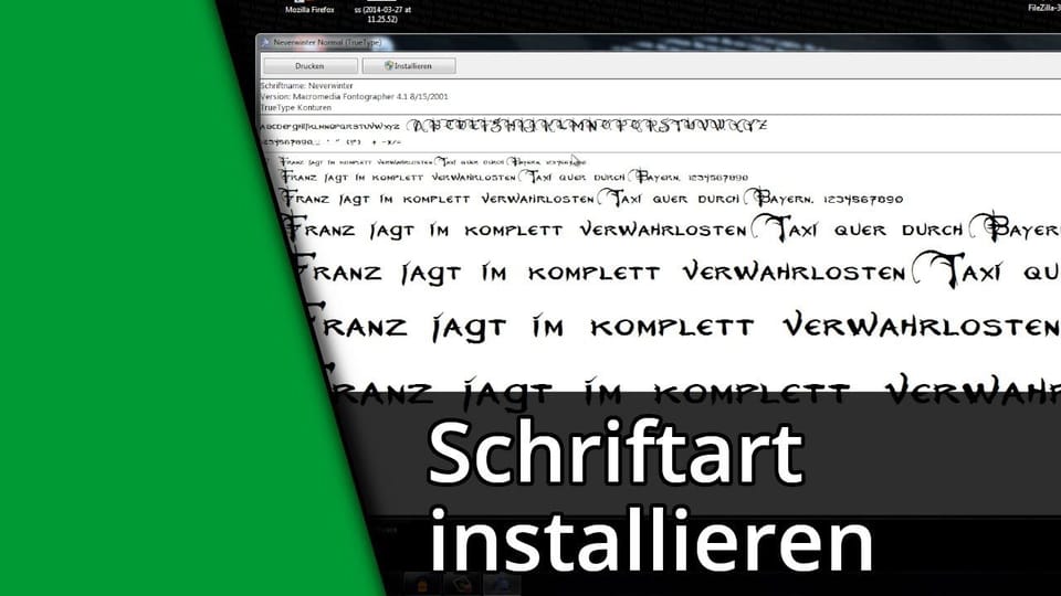 Neue Schriftart installieren | Tutorial: Vorschaubild zum YouTube-Tutorial von TechnikShavo