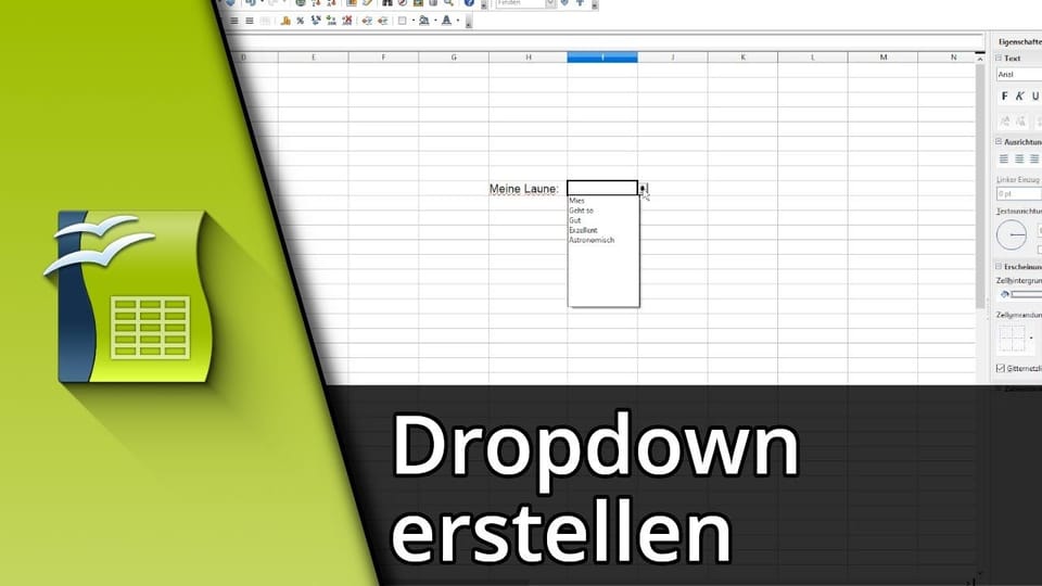 Open Office Calc Dropdown Liste erstellen | Tutorial: Vorschaubild zum YouTube-Tutorial von TechnikShavo