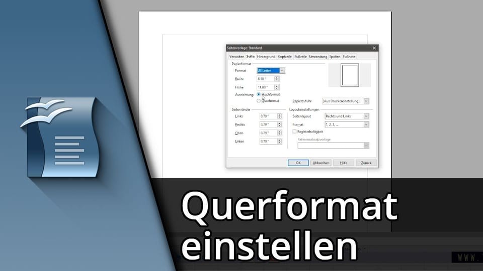 Open Office Writer Querformat | Tutorial: Vorschaubild zum YouTube-Tutorial von TechnikShavo