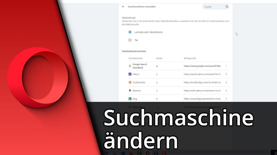Opera Suchmaschine ändern | Tutorial: Vorschaubild zum YouTube-Tutorial von TechnikShavo