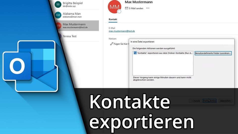 Outlook Kontakte exportieren & importieren | Tutorial: Vorschaubild zum YouTube-Tutorial von TechnikShavo