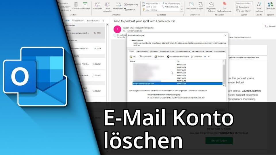 Outlook Konto löschen | Tutorial: Vorschaubild zum YouTube-Tutorial von TechnikShavo