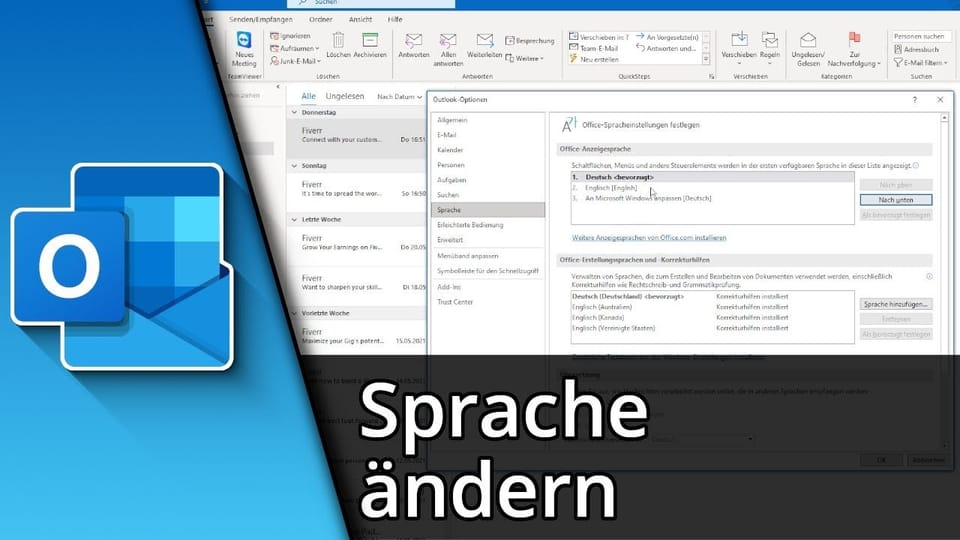 Outlook Sprache ändern | Tutorial: Vorschaubild zum YouTube-Tutorial von TechnikShavo