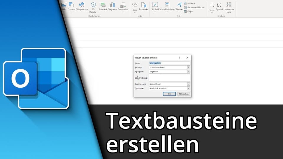 Outlook Textbausteine erstellen | Tutorial: Vorschaubild zum YouTube-Tutorial von TechnikShavo