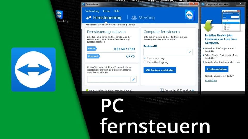 PC fernsteuern mit TeamViewer | Tutorial: Vorschaubild zum YouTube-Tutorial von TechnikShavo