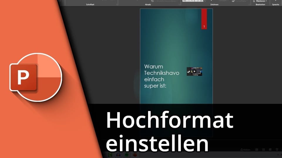 Powerpoint Hochformat einstellen | Tutorial: Vorschaubild zum YouTube-Tutorial von TechnikShavo