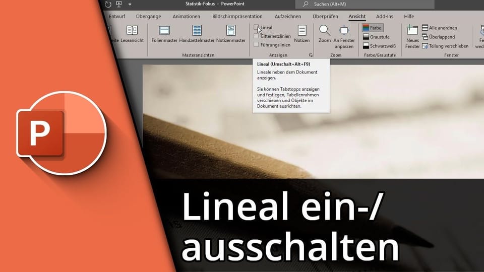 PowerPoint Lineal einblenden: Vorschaubild zum YouTube-Tutorial von TechnikShavo