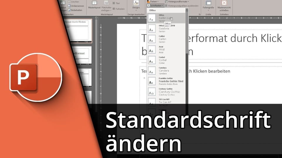 Powerpoint Standardschriftart ändern | Tutorial: Vorschaubild zum YouTube-Tutorial von TechnikShavo